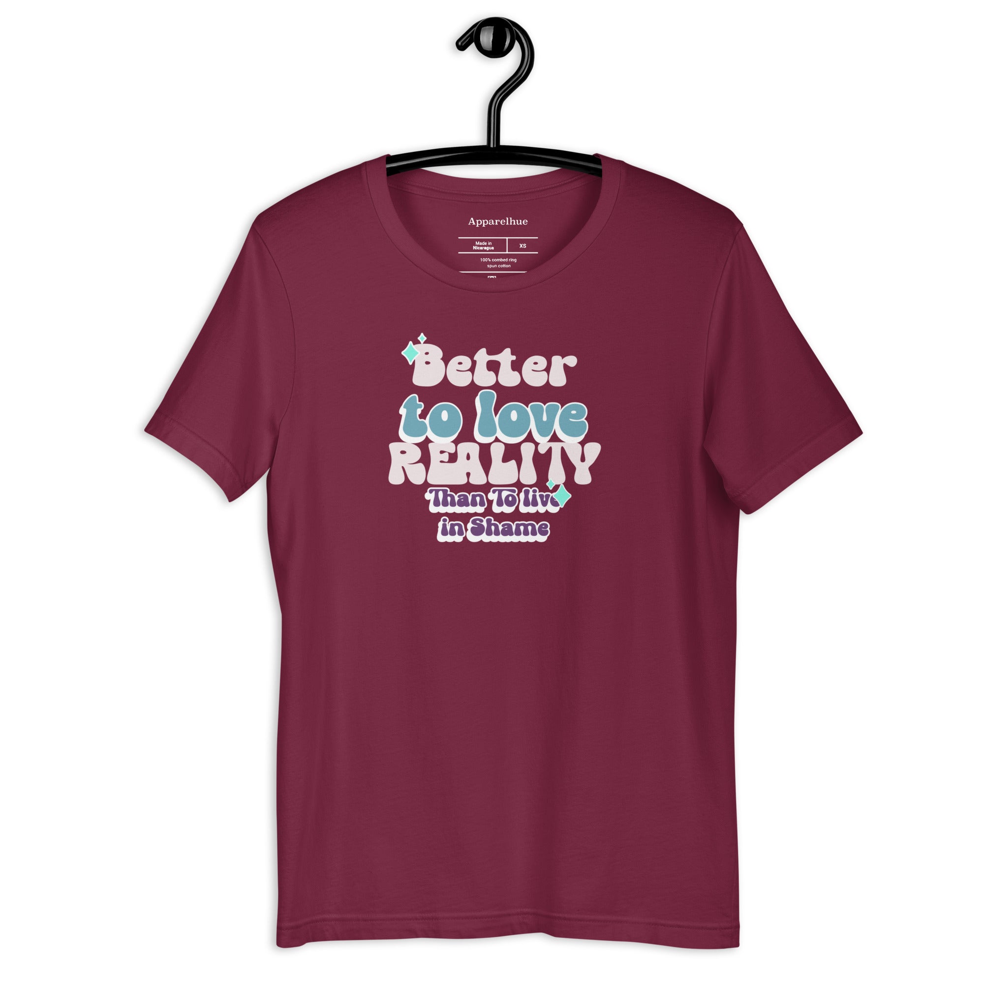 Flat lay of a quote graphic tee