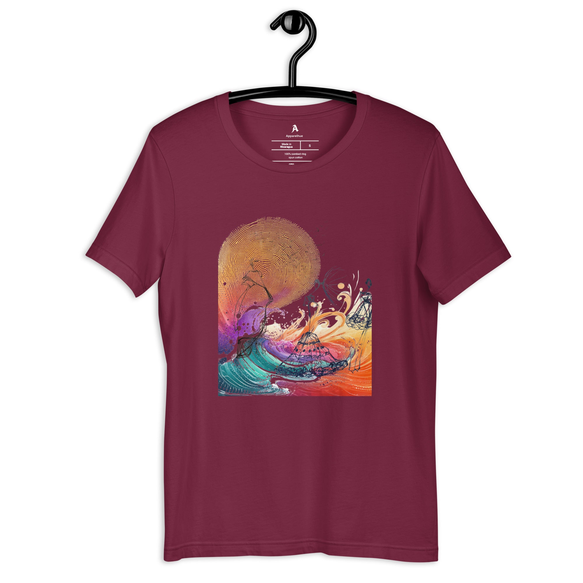 Apparelhue wearable art tee with whimsical high-fashion silhouettes.