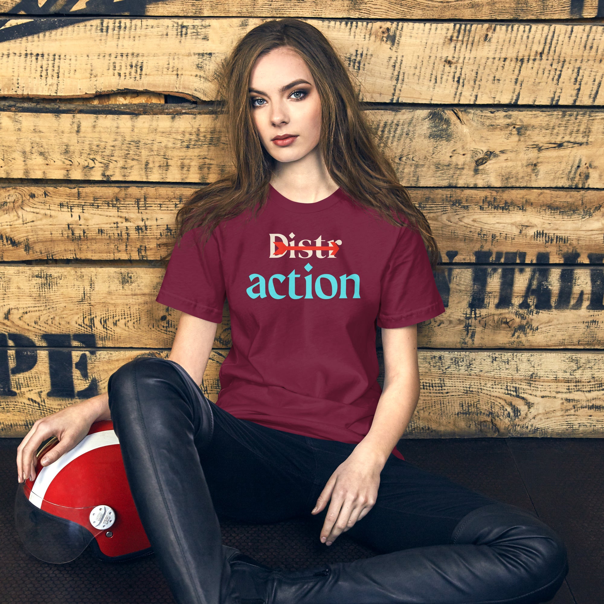 High-quality white t-shirt featuring a red arrow graphic and bold black lettering from Apparelhue.