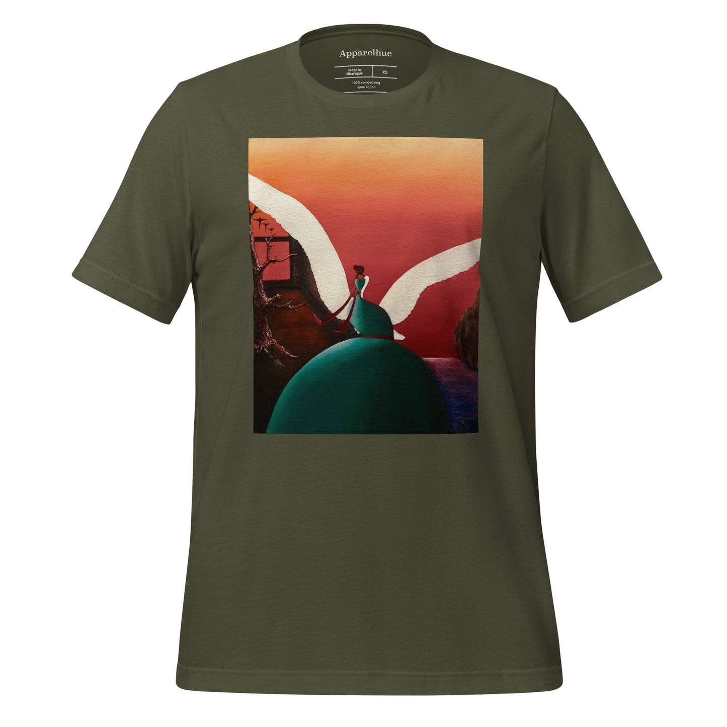 The "Ascension" tee from apparelhue.com, a perfect-fit t-shirt with a stunning fantasy art print.