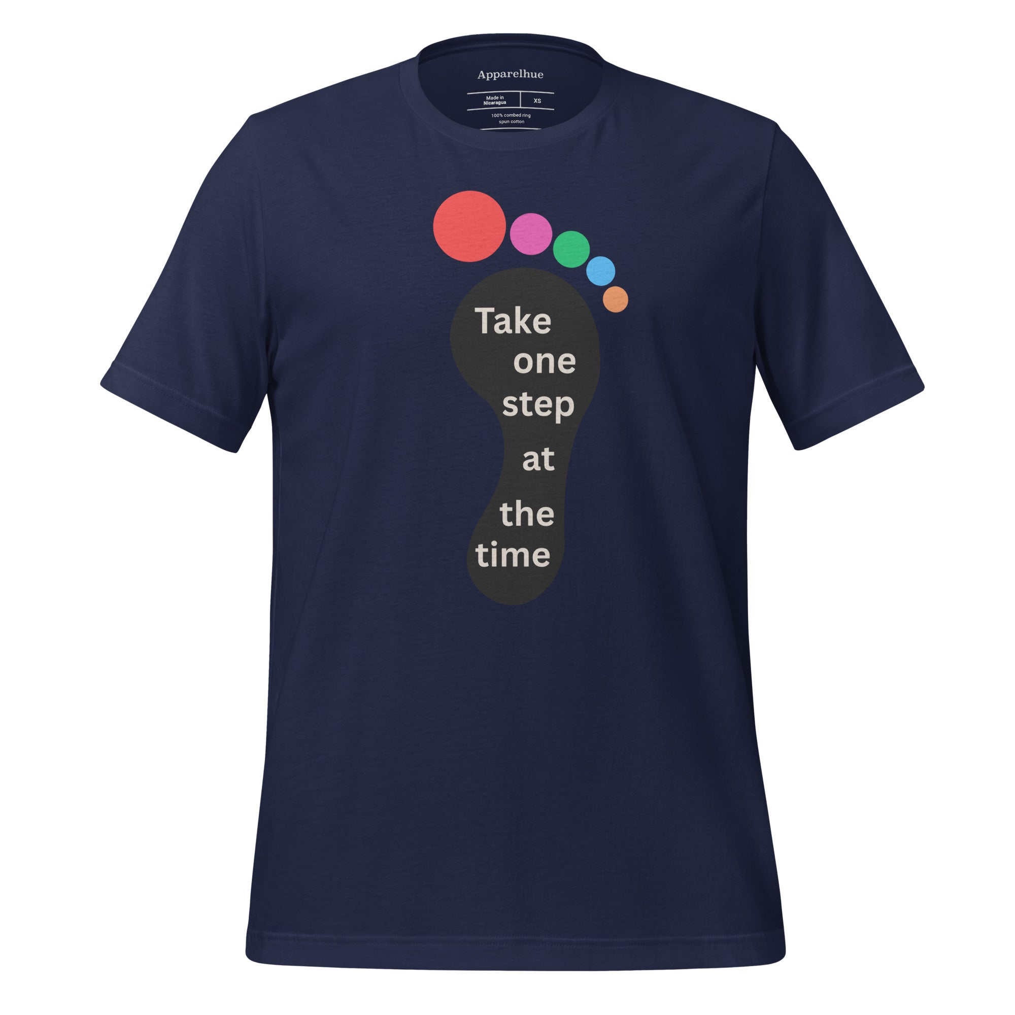 Lifestyle shot walking outdoors wearing inspirational tee