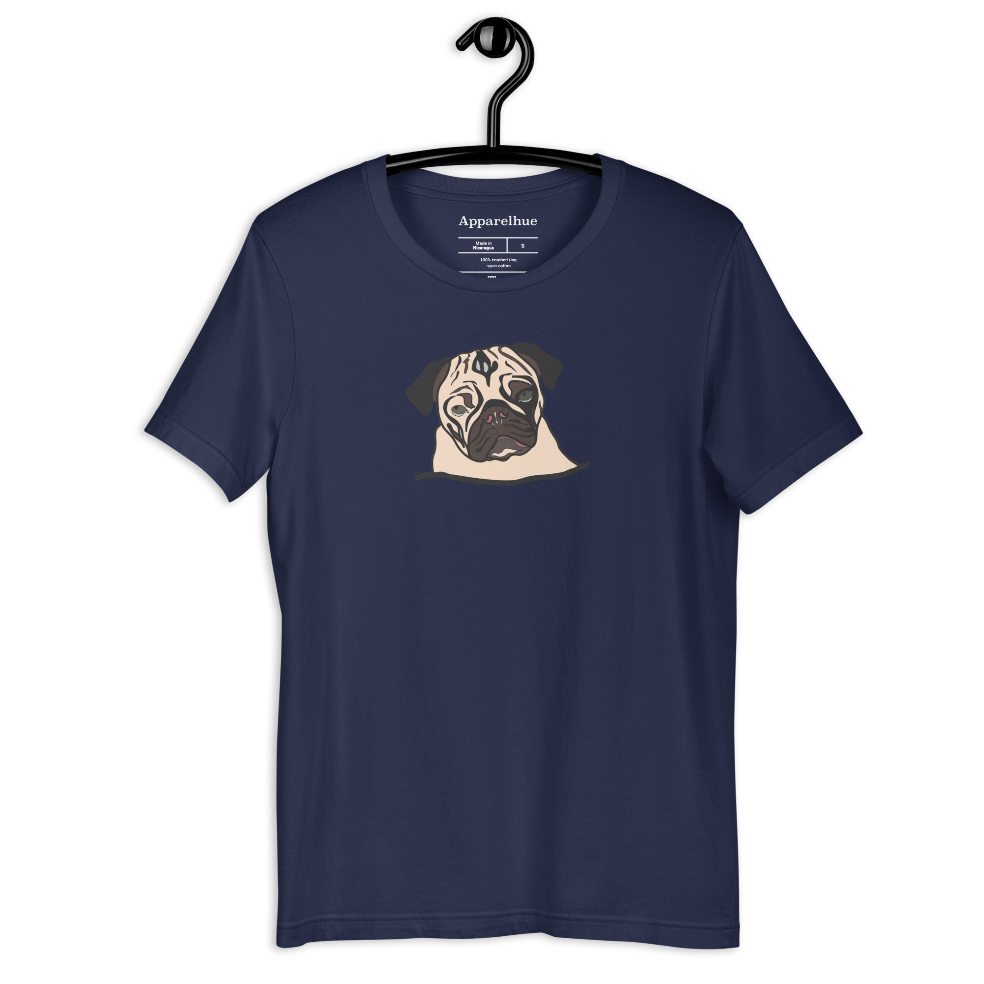 Pug wagging tail graphic unisex t-shirt everyday comfy dog lover style