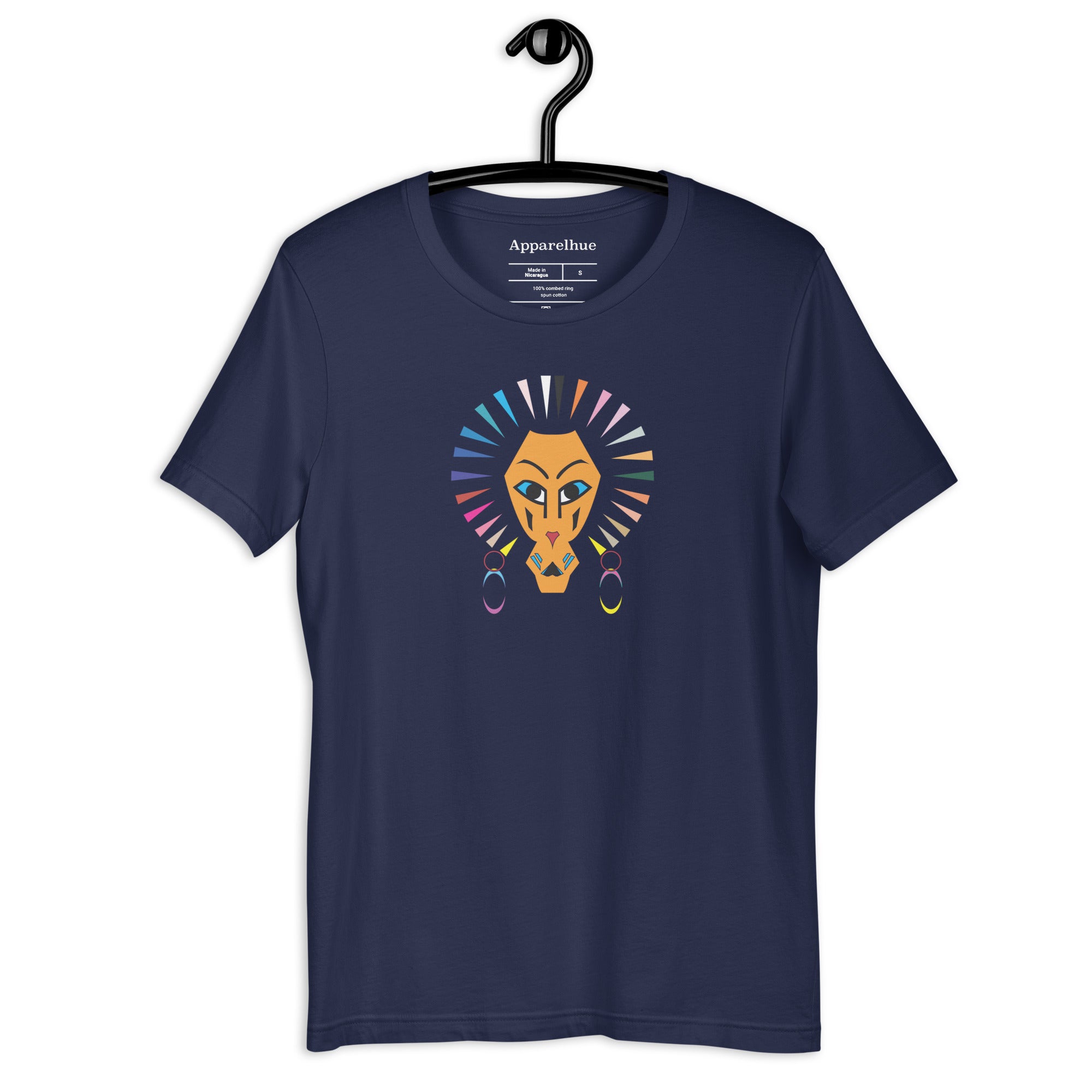 Front view abstract lion T-shirt wearable art fashion