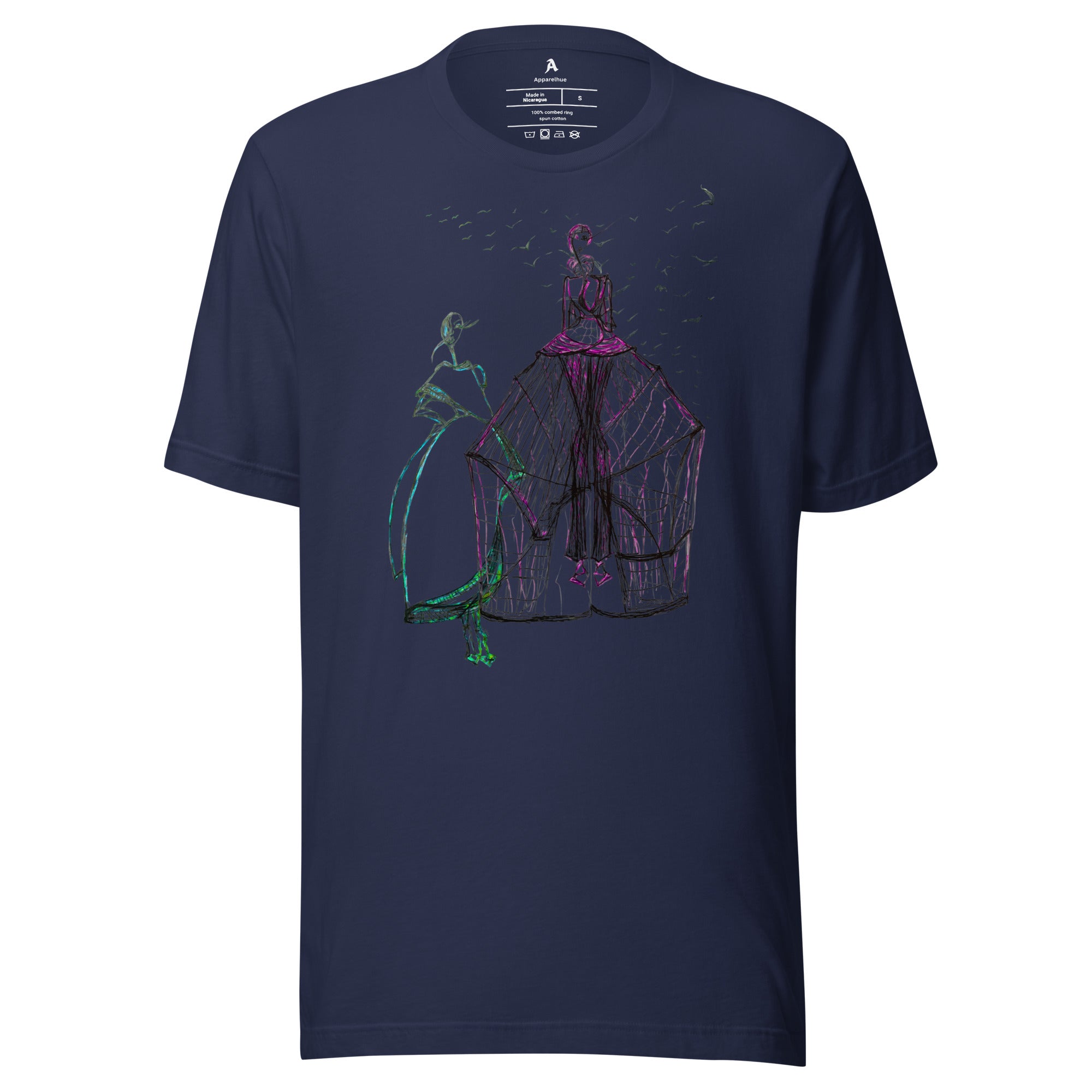 sketch style graphic tee white shirt