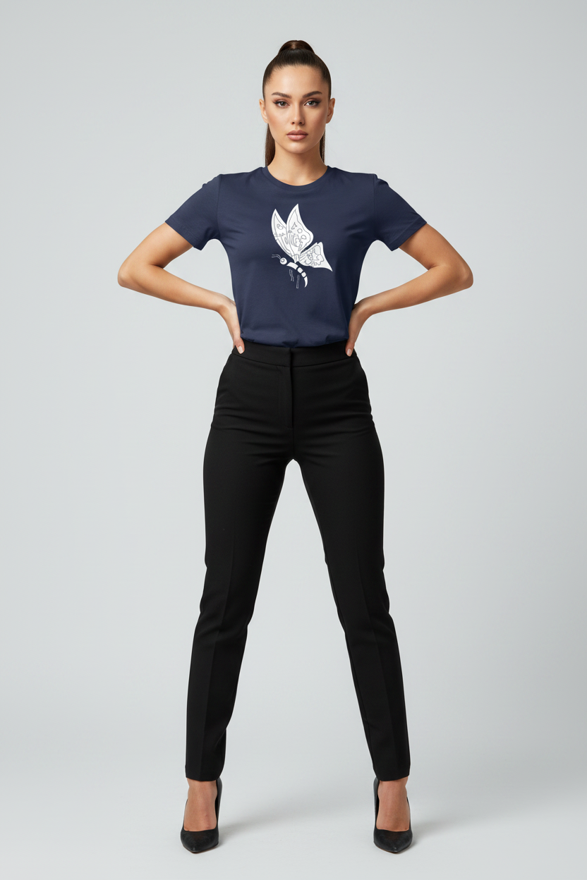 Abstract Butterfly Print Cotton Tee