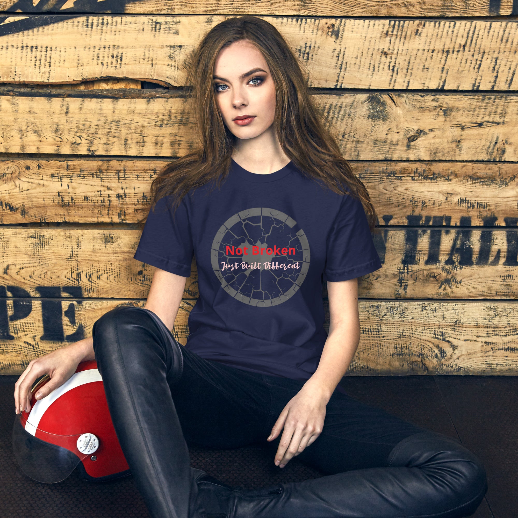Apparelhue Not Broken Empowerment T-shirt highlighting the inspirational message and sleek design.