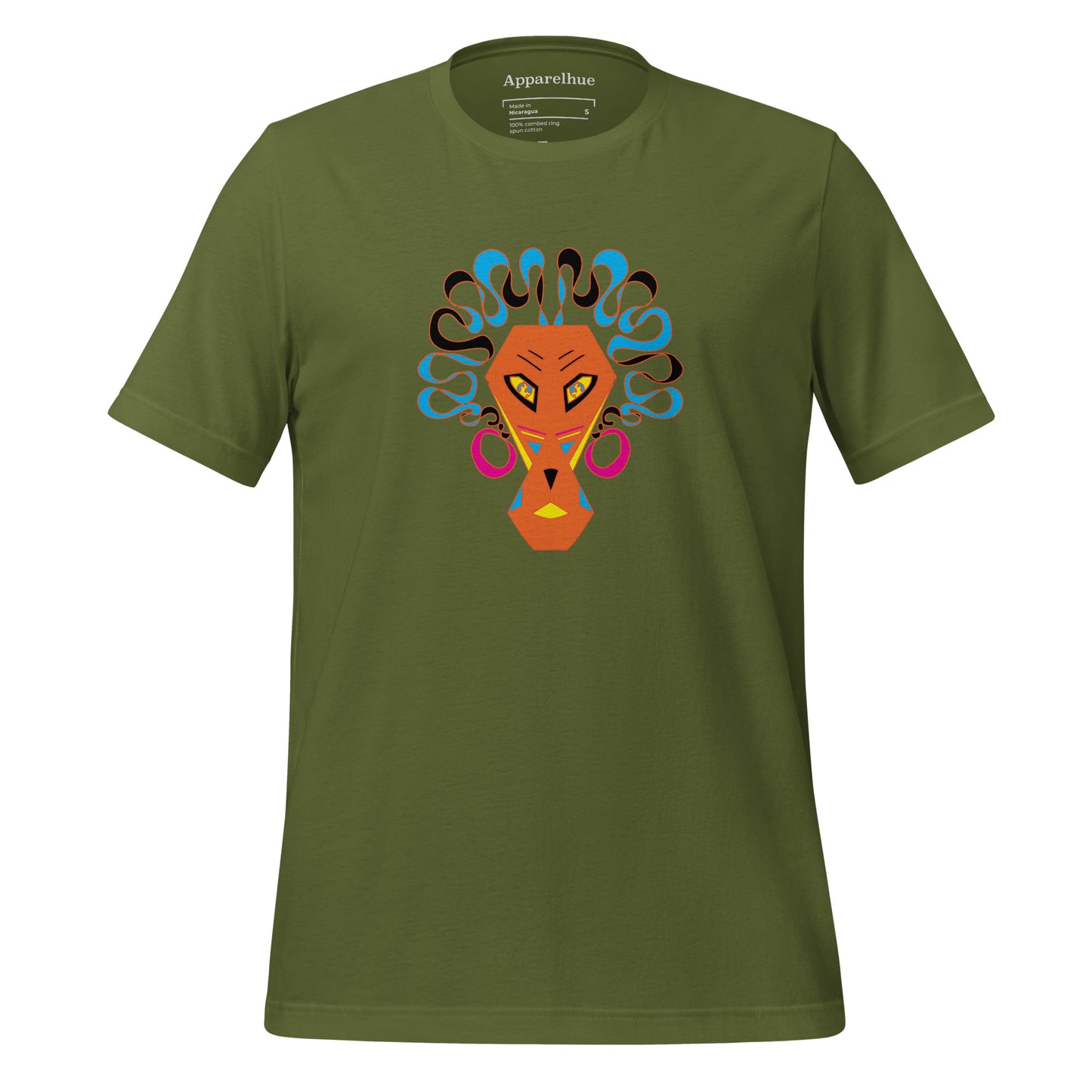 Graphic Face T-shirt, Abstract Colorful Animal Designs Unisex t-shirt, Abstract Lion Tee