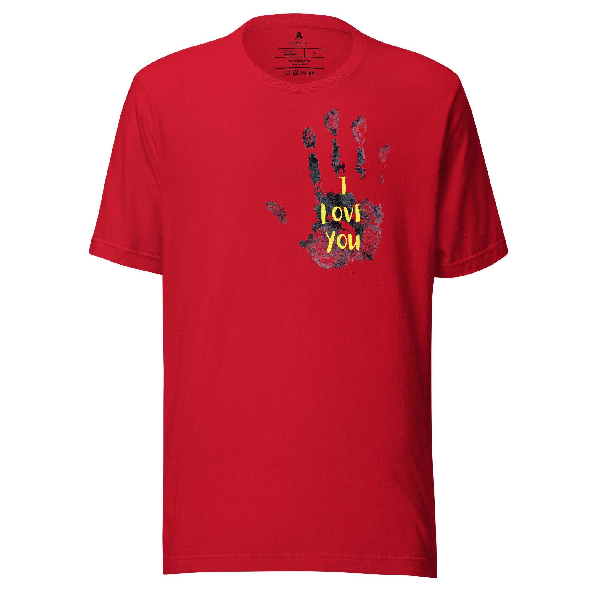 Soft cotton love message t shirt texture