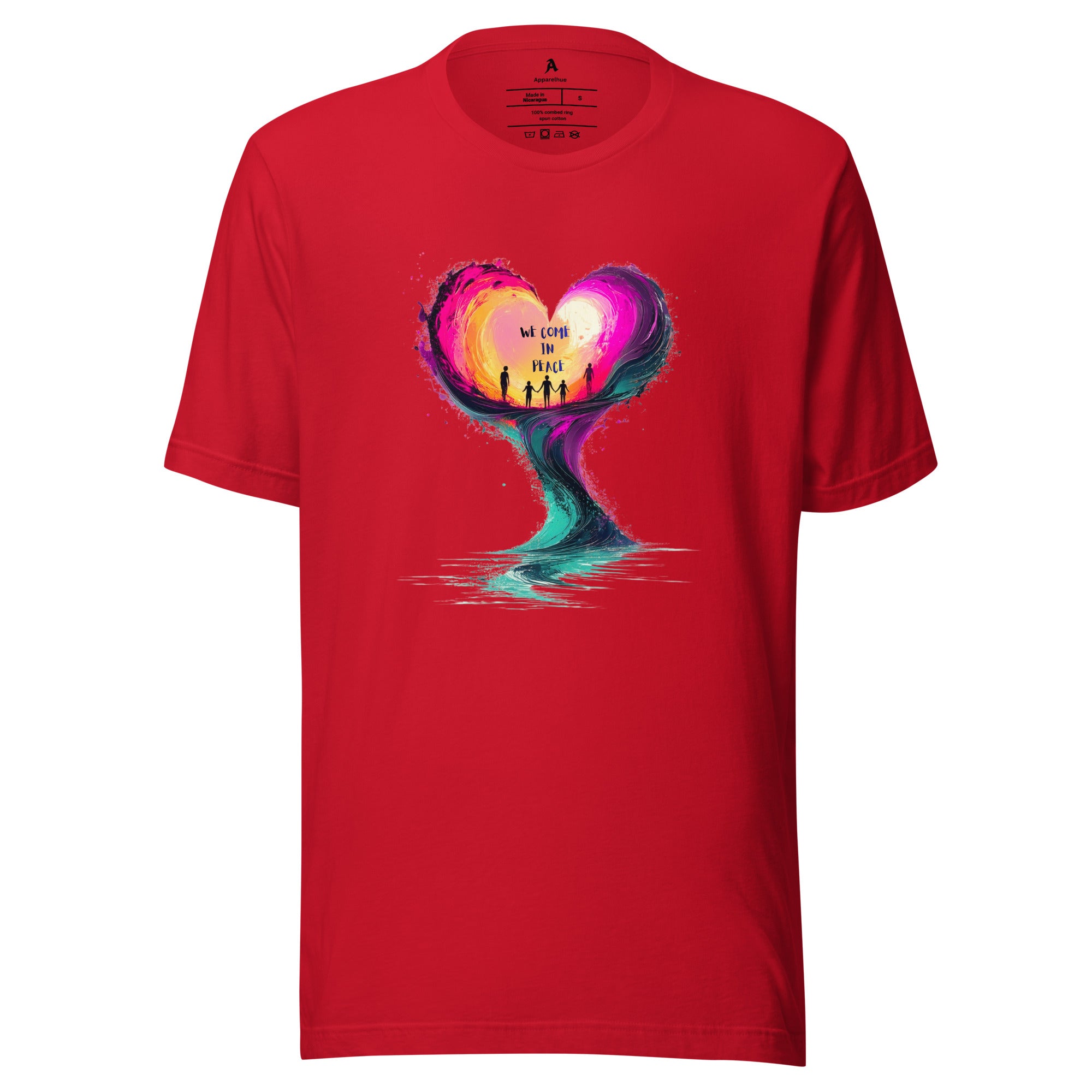 Artistic graphic tee symbolising unity and compassion