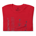 elegant women’s red graphic t-shirt design