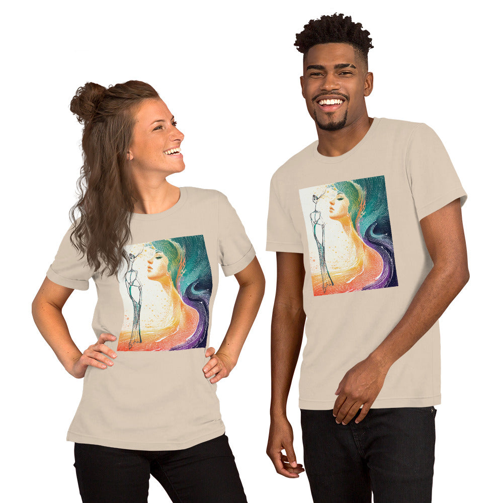 Abstract woman face print t-shirt