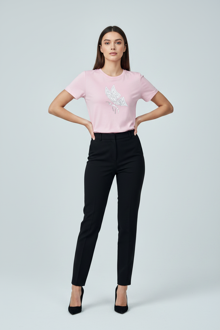Abstract Butterfly Print Cotton Tee