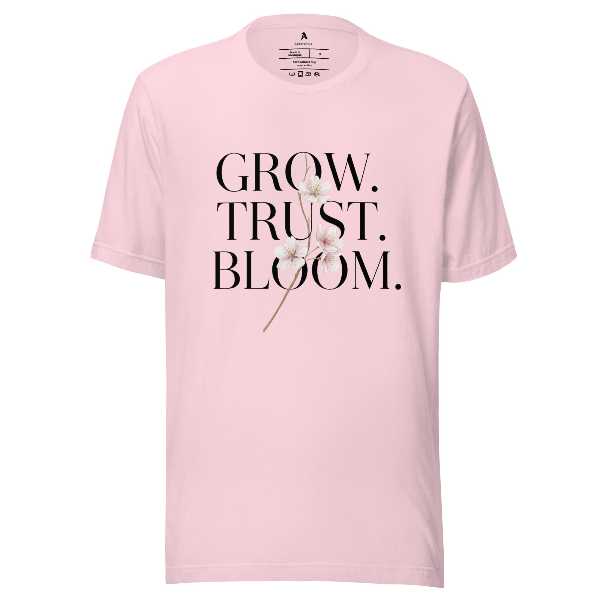 Close-up of Grow Trust Bloom print high quality ink