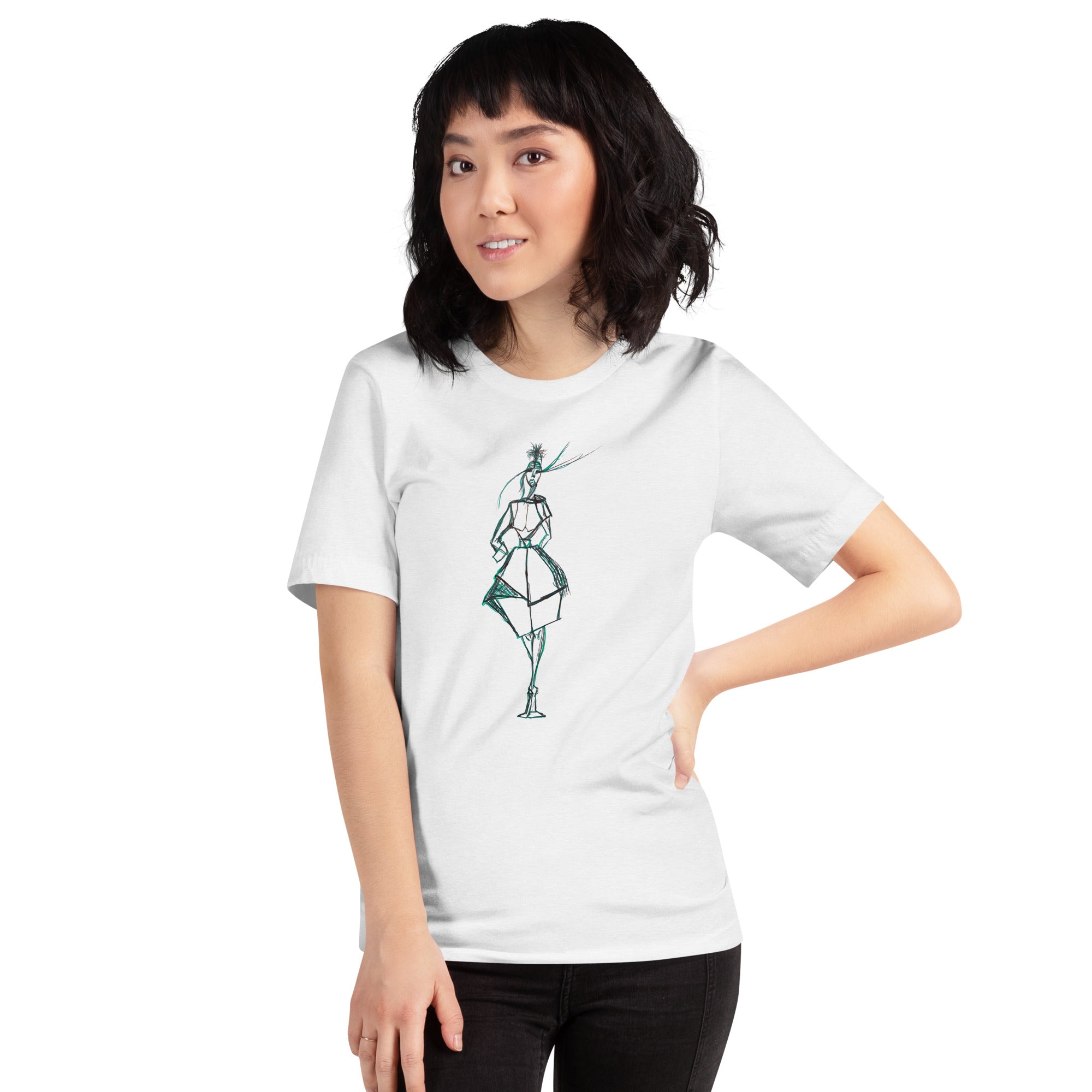 emerald line art t-shirt front view
