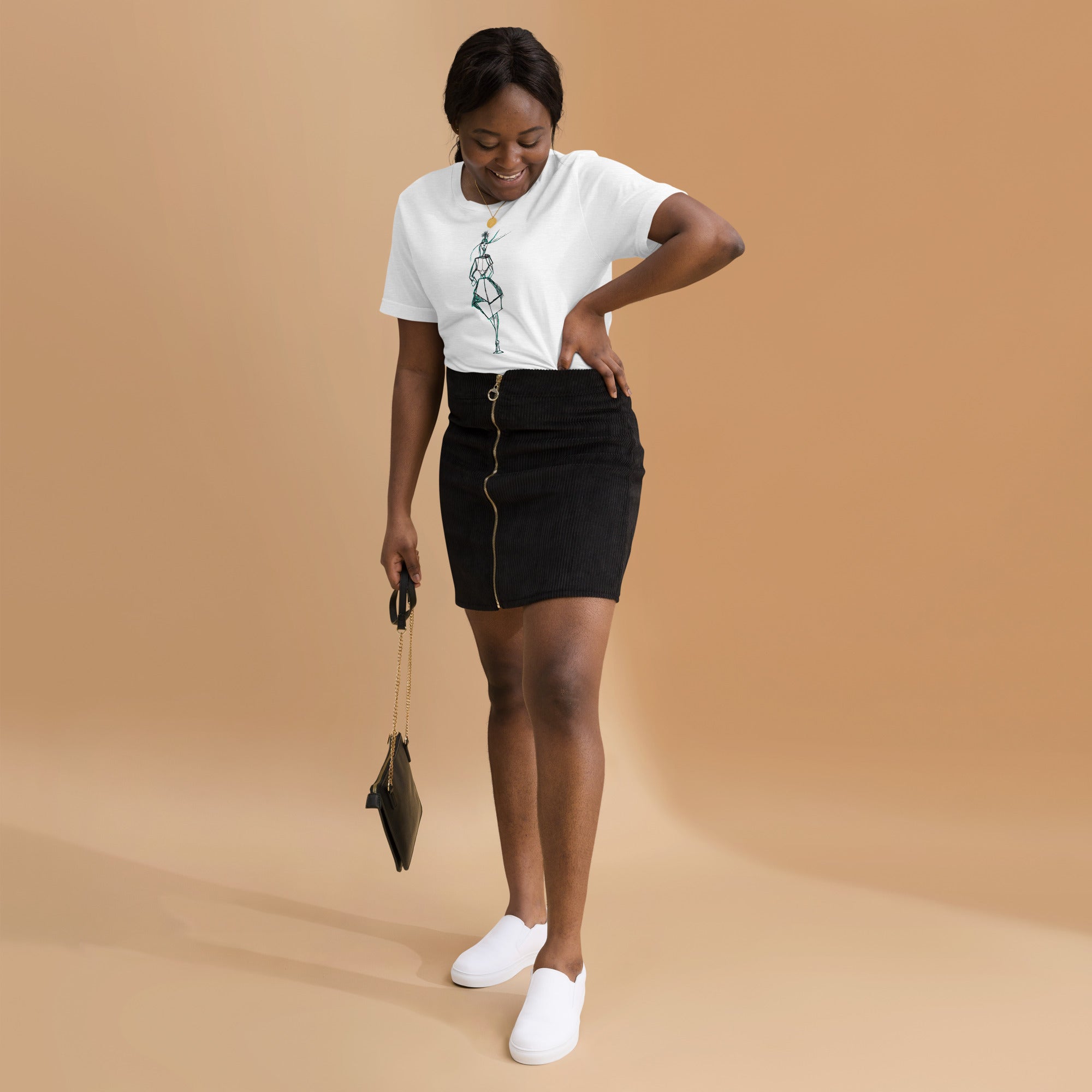 artistic fashion line drawing t-shirt