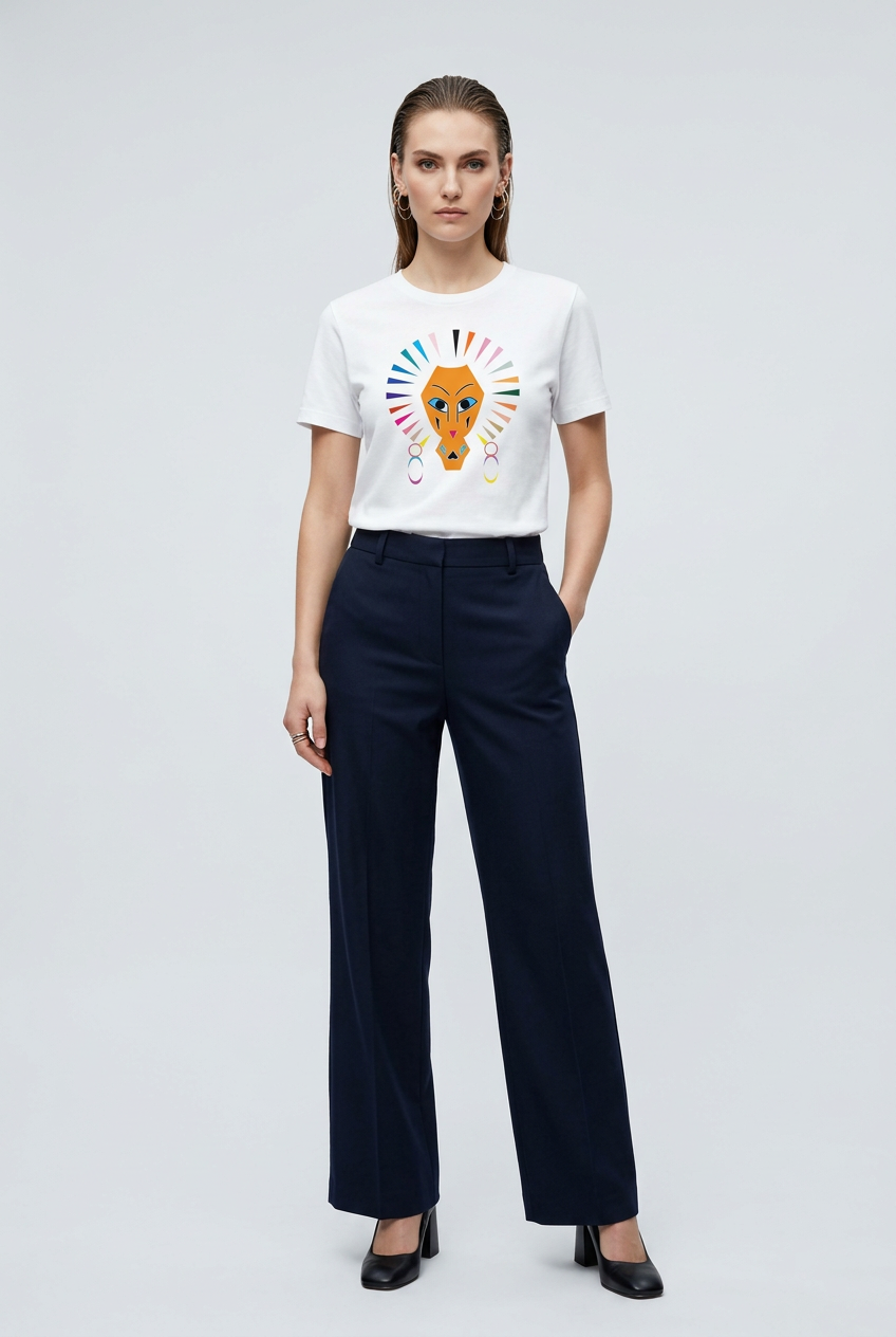 Artistic Lion Graphic T-Shirt