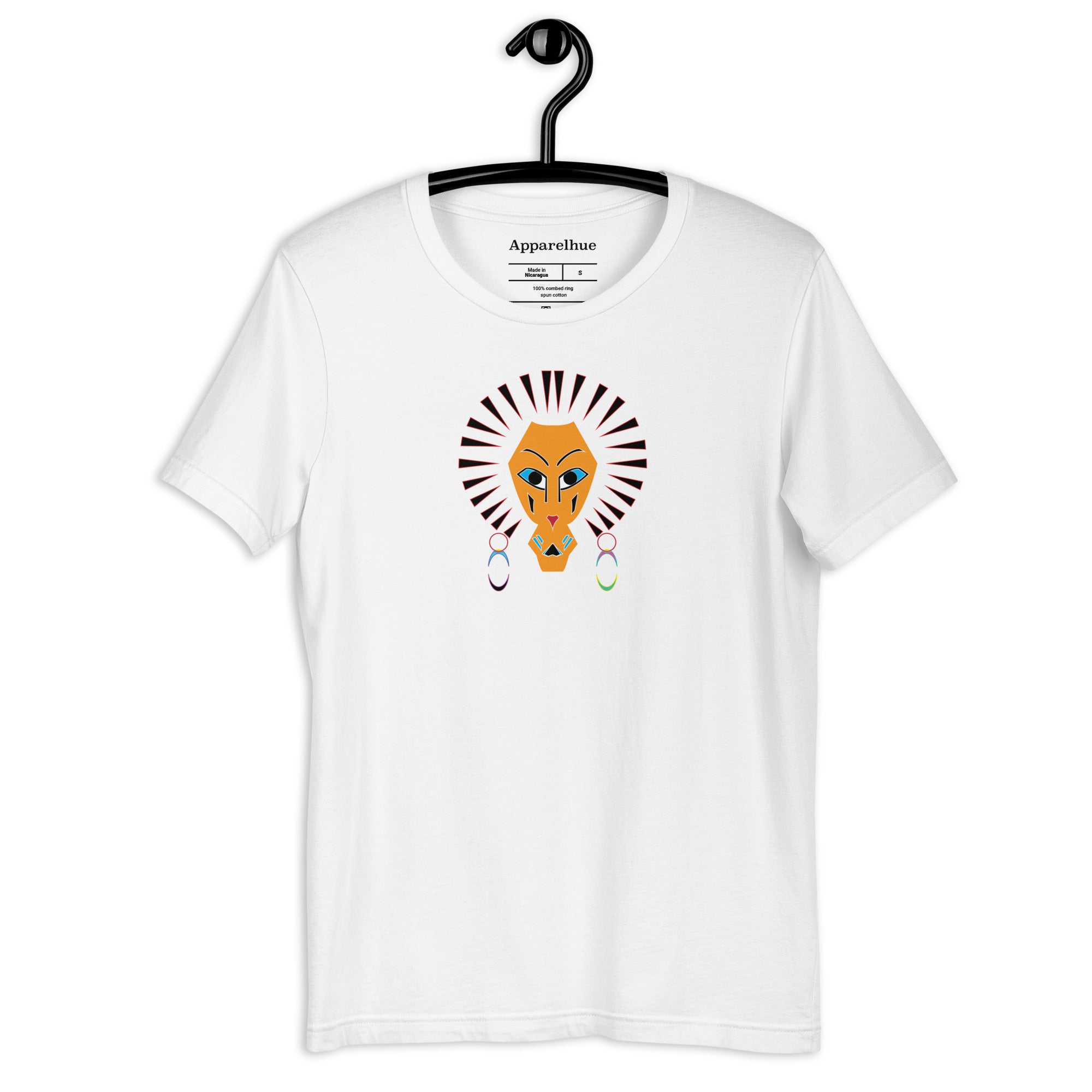 unique abstract lion graphic tee front view