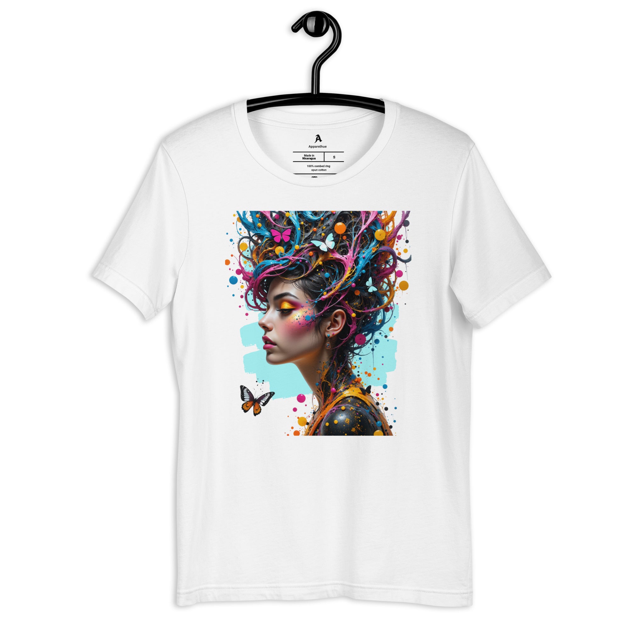 Creative soul wearing an Apparelhue unique art-inspired top, Designer Graphic Tee, Minimalist Streetwear