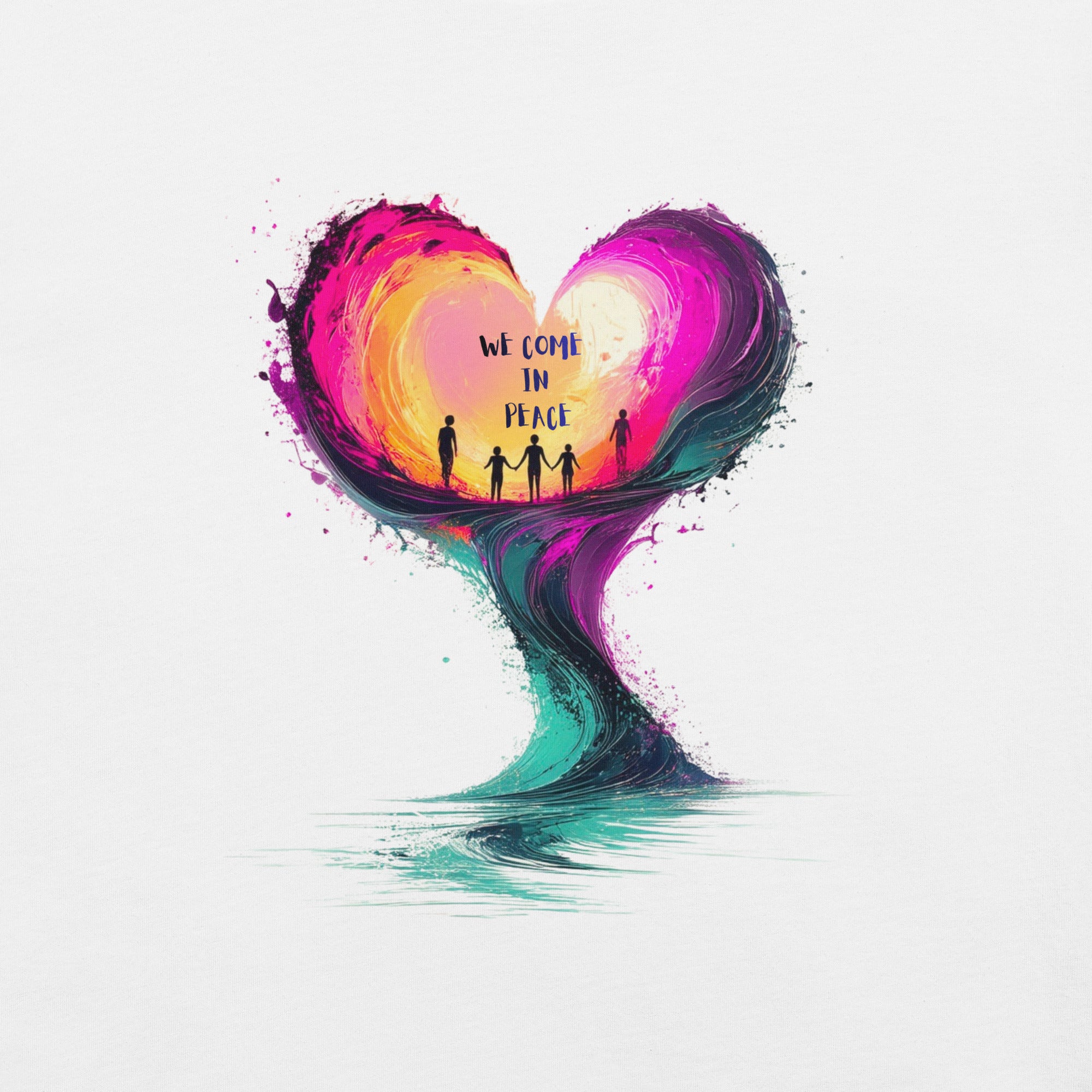 Modern artistic heart unity t-shirt apparel