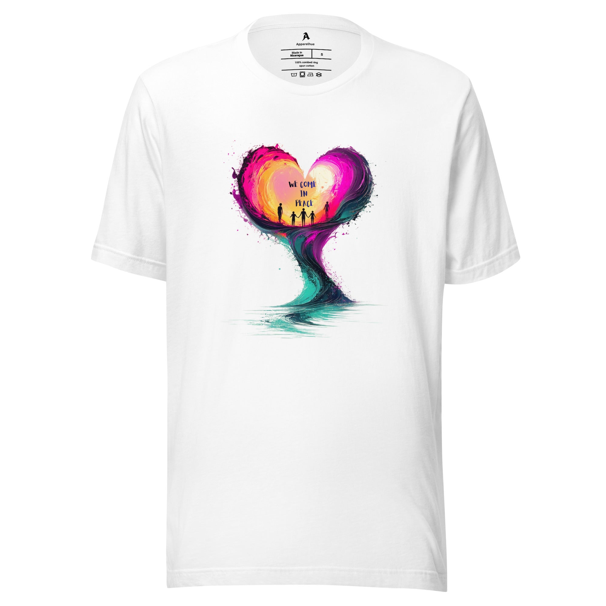 Modern art graphic t-shirt with heart design
