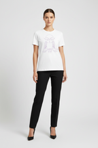 Purple Owl Line Art T-Shirt