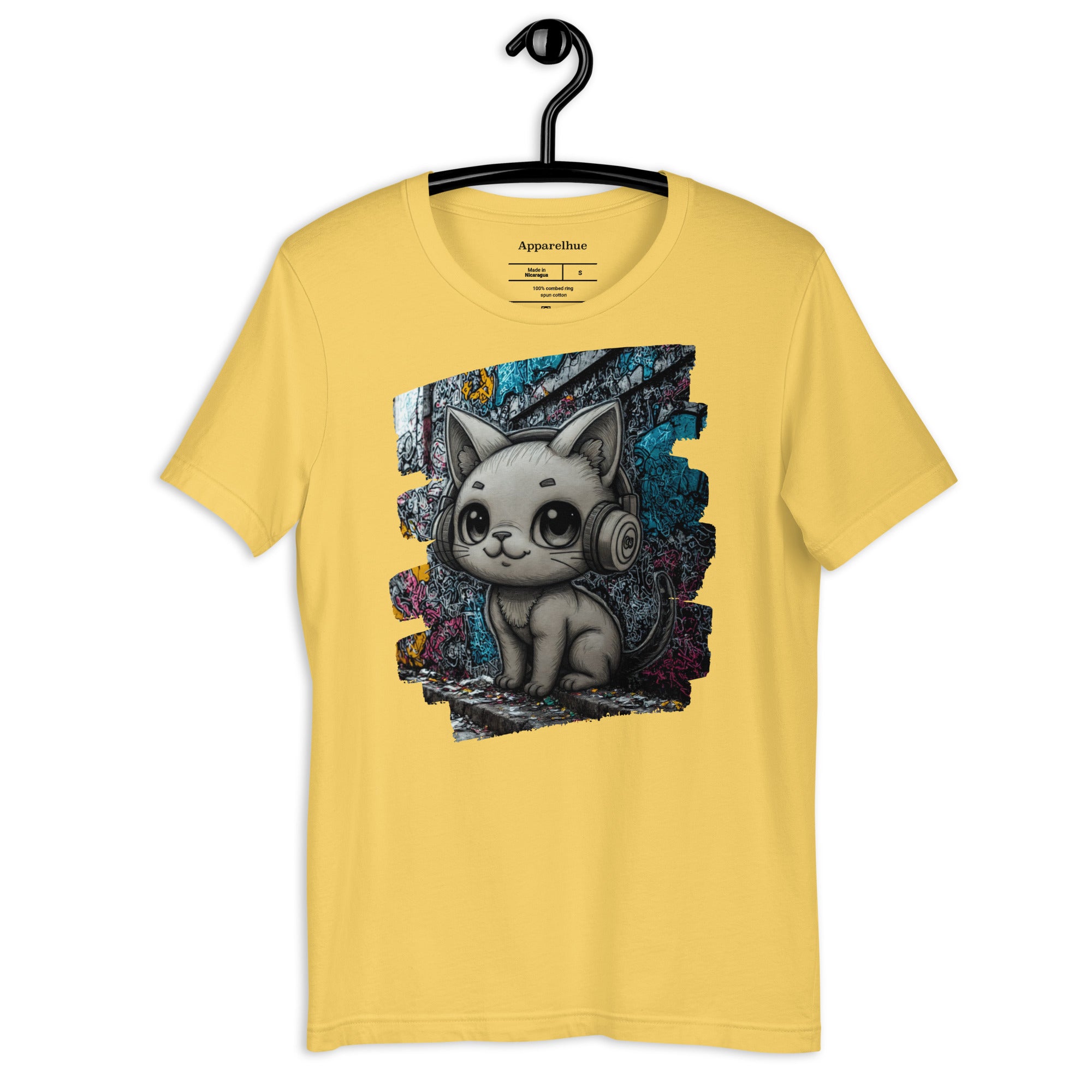 modern graffiti cat illustration shirt