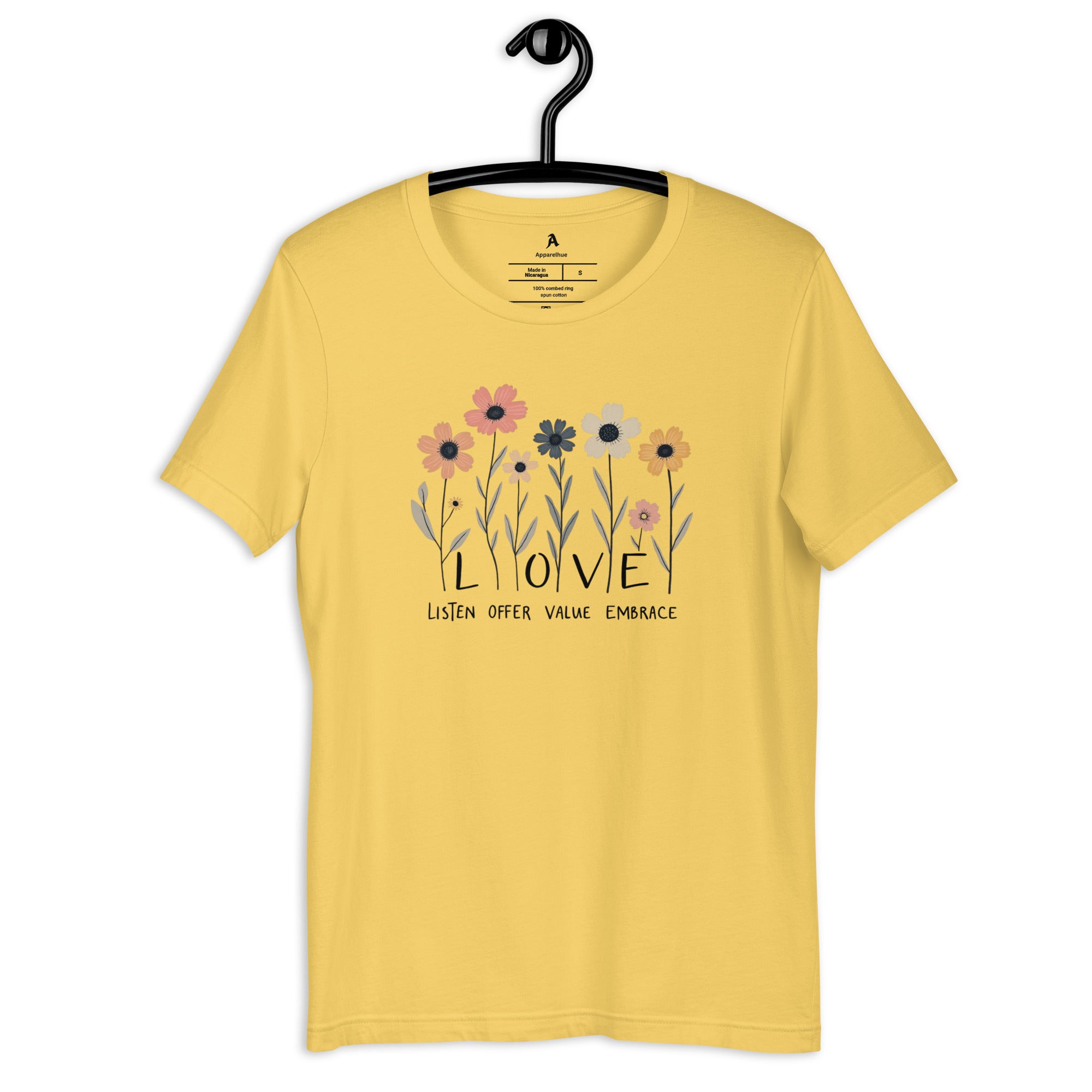 love flower illustration tee nature inspired art shirt