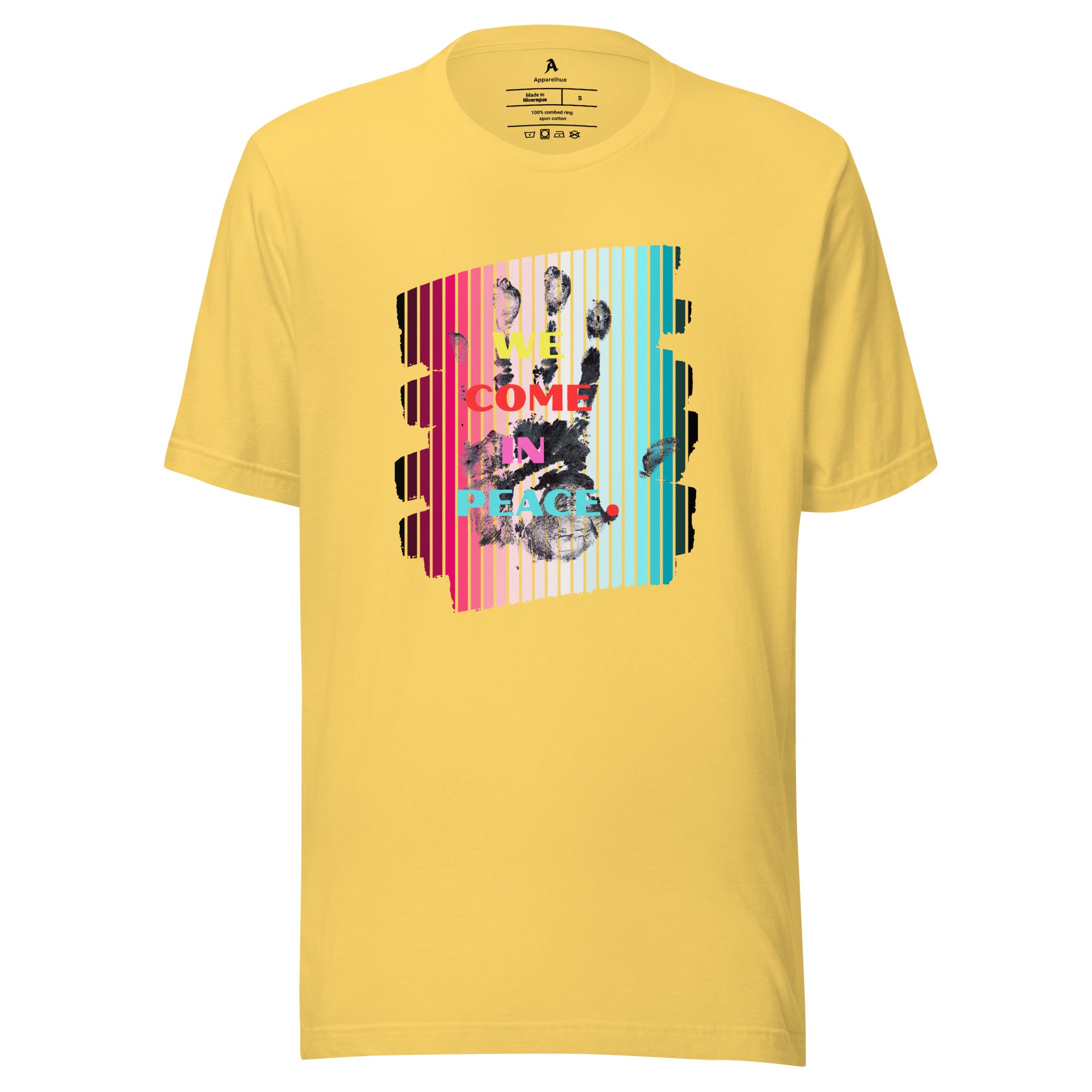 Empowering message art t shirt close detail
